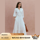 Fabrique月光白刺繡純棉蕾絲V領(lǐng)七分袖上衣半裙套裝2025夏季新品 套裝 L