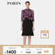 PORTS寶姿秋冬新品女裝七分袖中長(zhǎng)連衣裙ALN6D005LWP096 黑色印花 XS (2)