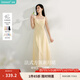茵曼（INMAN）章若楠同款歐若風(fēng)法式吊帶連衣裙2025夏季新品女裝淡鵝黃色裙子 淺黃色 (方領(lǐng))【好評(píng)返現(xiàn)】 M