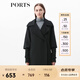 PORTS寶姿女裝 秋冬新品簡約時(shí)尚長袖大衣YLN9J057JWF109 黑色 S (4)