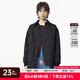 幻走（MOVEUP）2024冬季新款.FUN系列翻領(lǐng)羅紋弧形下擺中長款棉外套女 夜黑 M