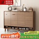 九鼎創(chuàng)展實木鞋柜門口玄關(guān)隔斷現(xiàn)代簡約大容量新中式進門客廳收納儲物柜 【升級款全實木板】長158.5cm 上門安裝