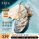 他她（TATA）涼鞋女鞋2025夏季新款法式氣質(zhì)粗跟閃鉆一字帶外穿拖鞋女 銀色 38