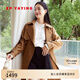 EP雅瑩女裝 職場(chǎng)通勤中長(zhǎng)款收腰防水顯瘦風(fēng)衣外套春裝商場(chǎng)同款7201A 咖啡色 M