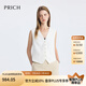 PRICH時髦休閑基礎款小馬夾2025夏季新款無袖透氣上衣女裝 39象牙白色 S