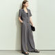 AMII女裝2025夏季優(yōu)雅職場(chǎng)時(shí)尚短袖西裝小外套闊腿直筒長(cháng)褲兩 灰色 M