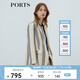 PORTS寶姿 商場同款新品女裝條紋網眼肌理西裝LL8J032KFQ051 丈青條紋 XS (2)