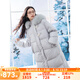 lagogo【三防】長(zhǎng)款羽絨服女拉谷谷2024年冬季新款連帽有毛領(lǐng)外套 淺藍(lán)色 S