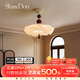 ShareDon中古吸頂燈臥室法式奶油led圓形現(xiàn)代簡約花朵2025新款房間中山燈 花瓣48cm-三色變光-柔光燈罩
