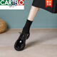 卡帝樂鱷魚（CARTELO）黑色小皮鞋女2025夏季新款真皮樂福鞋系帶厚底漆皮英倫風(fēng)百搭單鞋 黑色亮面牛漆皮 JK205款 38
