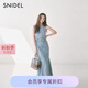 SNIDEL2025春夏新品復(fù)古簡約圓領(lǐng)無袖魚尾牛仔連衣裙SWFO252079 淺藍 L (2)