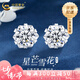 中國黃金（CHINA GOLD）星芒雪花銀耳釘女款輕奢高級感耳環(huán)生七夕情人節(jié)禮物送女朋友老婆 星芒雪花耳釘【品牌禮盒】