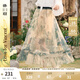 兩三事梵高文藝 花影入墨 2025春季新款甜美印花透視網(wǎng)紗半身裙 花色 M