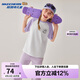 Skechers斯凱奇兒童新款針織短袖中大童涼感舒適圓領(lǐng)T恤衫L225K021