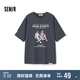 森馬短袖t恤女中長(zhǎng)款復(fù)古字母印花夏寬松套頭打底衫101324100060