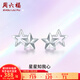 周六福（ZLF）  PT950鉑金耳釘女款經(jīng)典百搭星星鏤空耳飾 1.36g