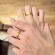 歐顏（OYshipin）黃金戒指情侶一對男女款999足金素圈開口戒子結婚生日禮物送女友 Forever女款重約3.48g