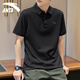 安踏速干polo衫男2025夏季新款男士冰絲T恤短袖高端男裝半袖運(yùn)動(dòng)衣服 黑色/速干/三紐扣 L /175(120-140斤）