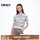 ONLY2025夏季新款復(fù)古學(xué)院風(fēng)撞色條紋親膚短款針織衫女|125245004 A41場(chǎng)空藍(lán)色 2XL
