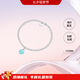 T家女士手鏈愛心手鏈925銀飾琺瑯手鏈足銀手鏈心形轉(zhuǎn)運(yùn)珠禮物 藍(lán) 藍(lán)色
