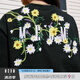 MEDM爬墻花小雛菊刺繡短袖T恤男士夏季潮牌美式嘻哈寬松休閑體恤 黑色（現(xiàn)貨） XL