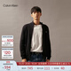 Calvin KleinJeans秋冬男女情侶中性休閑通勤ck刺繡立領(lǐng)拉鏈針織開(kāi)衫外套毛衣 BEH-太空黑 M