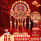 雪束團扇結婚新婚禮物送新娘新人高級雙面喜扇重工成品扇子花當次日達 金枝玉葉成品【雙面高訂新婚喜扇】 【賀卡+高檔禮盒禮袋+扇架】