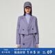 美特斯邦威西服女時(shí)尚短箱型潮流格紋經(jīng)典時(shí)尚女士小西裝外套 諾丁紫色組 M 160 84A