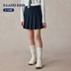 E·LAND KIDS童裝女童短裙2025秋新品學(xué)院風(fēng)裙子百褶裙畢業(yè)禮裙 Navy藏青色/59 160