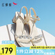 紅蜻蜓一字帶女涼鞋2025夏季法式粗跟水鉆露趾高跟鞋WTK25099米色37