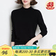金菊特價綿羊毛100%多色2025春季新款打底套頭針織衫保暖毛衣女式羊毛 黑色 XXL(175/96A)