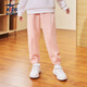 鴻星爾克（ERKE）童裝女童休閑運動(dòng)褲兒童中大童針織長(cháng)褲胭脂粉130