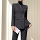 黛維亞職業(yè)裝女裝套裝女西裝套裝女工作服秋冬正裝西服套裝 黑色【西裝+褲子】 L