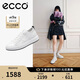 愛步（ECCO） 板鞋女 牛皮輕盈厚底增高小白鞋 街頭ACE女鞋856813 白色37