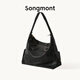 Songmont【蔣奇明同款】山下有松循跡旅行hobo包大容量斜挎電腦包 旅行hobo超大號 煙墨黑 現貨