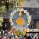 樂(lè )蕾迪 精致五路財神算盤(pán)車(chē)掛圓滿(mǎn)平安納福汽車(chē)內飾仿水晶串珠車(chē)內掛飾