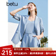 百圖betu女裝夏季新款女裝簡約知性西裝短褲三件套套裝女2304D04 淺藍(lán) L