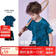 ASK JUNIOR男童套裝25夏薄款透氣短袖t恤短褲快干運(yùn)動(dòng)跑步兩件 藍(lán)色 160