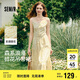 森馬（Semir）連衣裙女設計感肌理浪漫2025夏季甜美花邊碎花吊帶裙107425114051