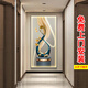 梓畫梓畫入戶玄關(guān)裝飾畫帶燈LED發(fā)光畫輕奢現(xiàn)代風正對門豎版抽象壁畫 C款 80*160CM(LED燈畫/遙控接線款)
