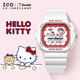 正港HelloKitty學(xué)生手表女生高顏值初高中生手表電子手表兒童生日禮物 凱蒂貓-白色紅圈