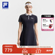 FILA 斐樂(lè)官方女子連衣裙2025夏新款網(wǎng)球運(yùn)動(dòng)簡(jiǎn)約基礎(chǔ)短袖POLO裙 RD寶藍(lán)-NV M 165/84A/M