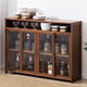 木馬人酒柜客廳展示柜家用輕奢玄關(guān)柜現代簡(jiǎn)約吧臺紅酒架帶門(mén)餐廳餐邊柜 【雙向移門(mén)】茶色-四門(mén)117長(cháng)