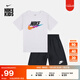 耐克（NIKE）官方男女童幼童T恤和短褲套裝夏季經(jīng)典輕便舒適II6486 010黑 120 M