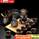 正揚(yáng)紫砂石磨自動(dòng)茶具套裝家用功夫茶杯懶人泡茶器旋轉(zhuǎn)出水貼花整套 紫砂自動(dòng)(舍得)8杯+道罐洗長(zhǎng)琴黑