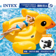 INTEX火烈鳥游泳圈玩具成人兒童水上玩具坐騎獨角獸泳池充氣浮床 【超大】黃鴨坐騎【電泵】