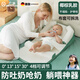 戶璃德國嬰兒防吐奶斜坡墊喂奶睡墊新生兒枕頭防溢奶哺乳枕寶寶斜坡枕 【升級】海洋綠椰棕乳膠/防吐奶+安撫睡床 默認(rèn) 100x50x4cm