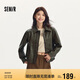 森馬外套女翻領(lǐng)寬松酷颯風(fēng)春秋復(fù)古質(zhì)感PU仿皮夾克109524108004