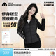 美力城鵝絨羽絨服內(nèi)膽貼身新款女裝短款外套三防輕薄款時尚暖天鵝系列 猛石黑 XL