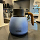 膳魔師（THERMOS）香港直郵陶瓷內(nèi)膽智能顯溫燜燒泡茶壺316保溫水壺禮物 冰湖藍（顯溫陶瓷內(nèi)膽）1100ml 14cm+17cm